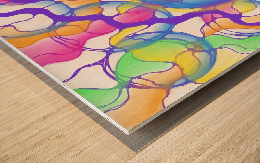 Neon Bubblegum Wood print